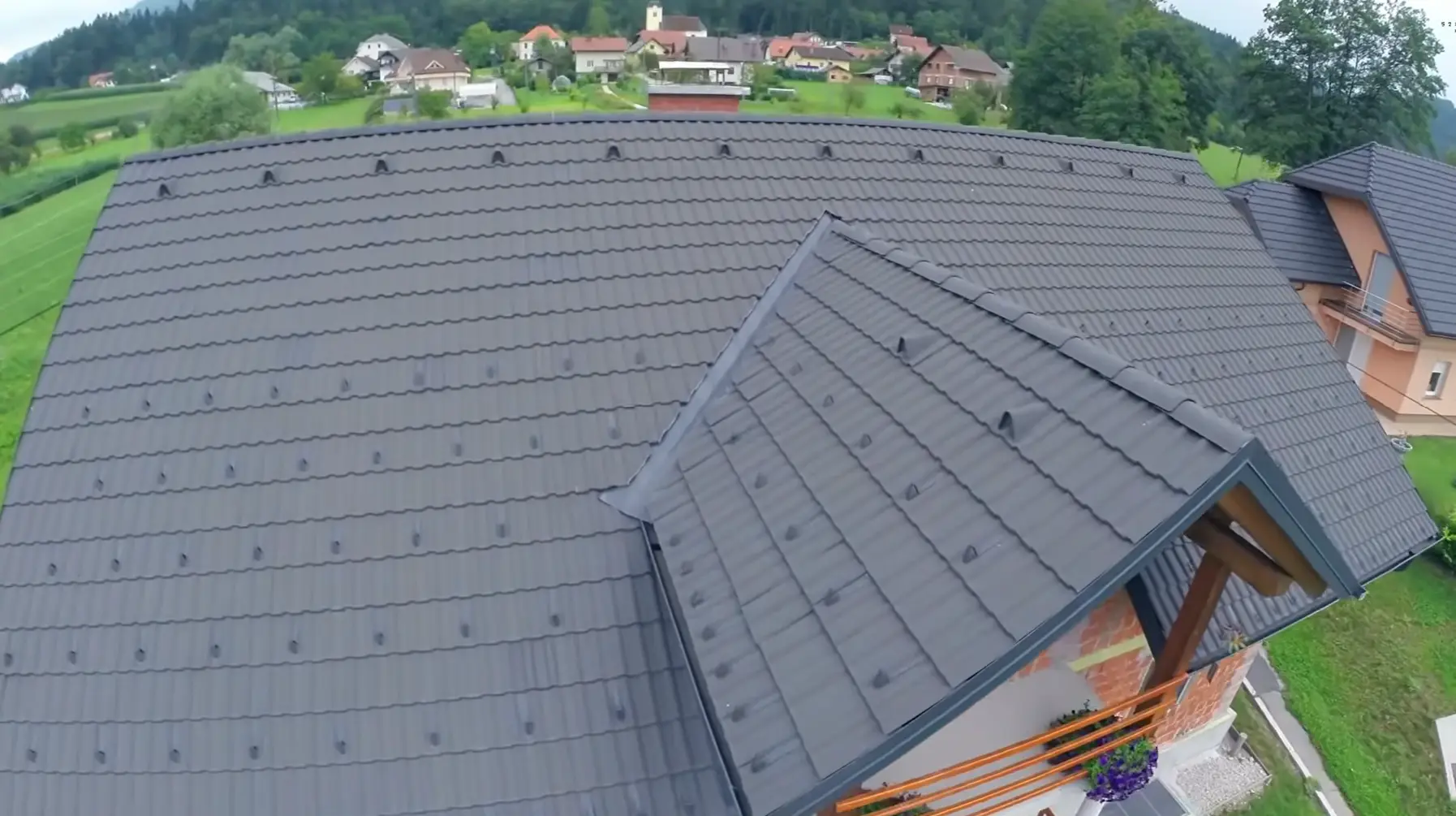 Durable metal roofing installed on a residential home by our premier Bismarck Roofing Company.